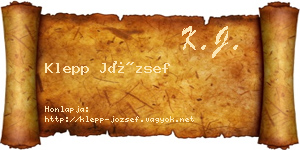 Klepp József névjegykártya